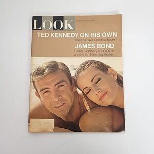 Vintage July 13, 1965 LOOK Magazine (Ted Kennedy On His Own) James Bond